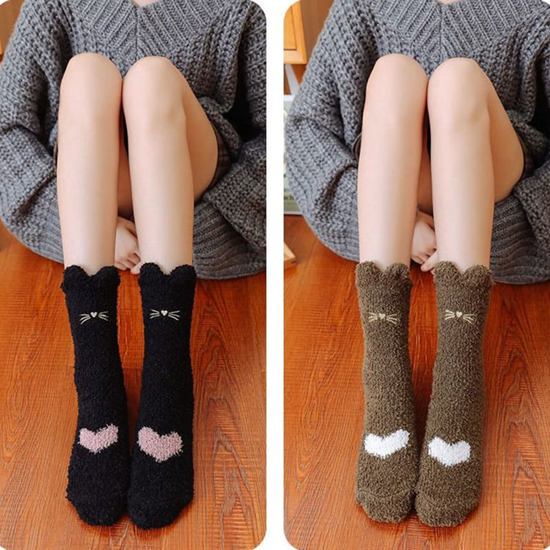 Coral Fleece-sokker, barns lodne sokker på midten Coral Fleece-sokker, barns lodne sokker på midten