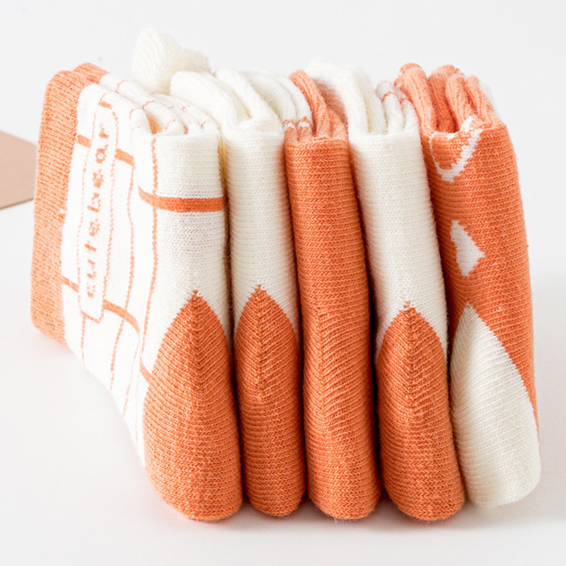 Girl's Socks Cartoon Orange Rabbit Medium Store barnesokker Girl's Socks Cartoon Orange Rabbit Medium Store barnesokker