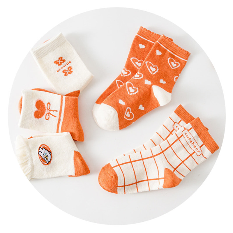 Girl's Socks Cartoon Orange Rabbit Medium Store barnesokker Girl's Socks Cartoon Orange Rabbit Medium Store barnesokker
